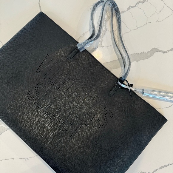 Victorias Secret Weekender Tote Faux Pebble Leather With Silver Tassel - Picture 5 of 12